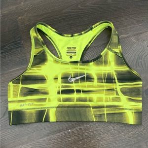 yellow nike sports bra